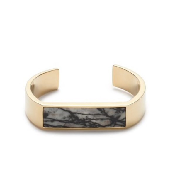 J. Crew Jewelry - NWT J. Crew Flat Stone Cuff Bracelet Gold Black